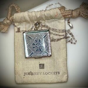 Intricate Silver Square Pendant Necklace